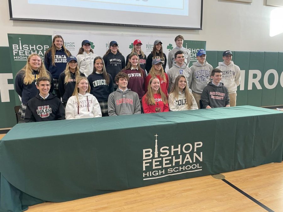 Feehans+Student+Athletes+Signing+their+National+Letters+of+Intent