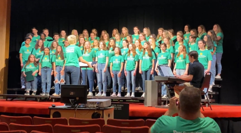 The Bishop Feehan Chorus performing their songs at the Great East Music Festival directed by Mrs. Seals.