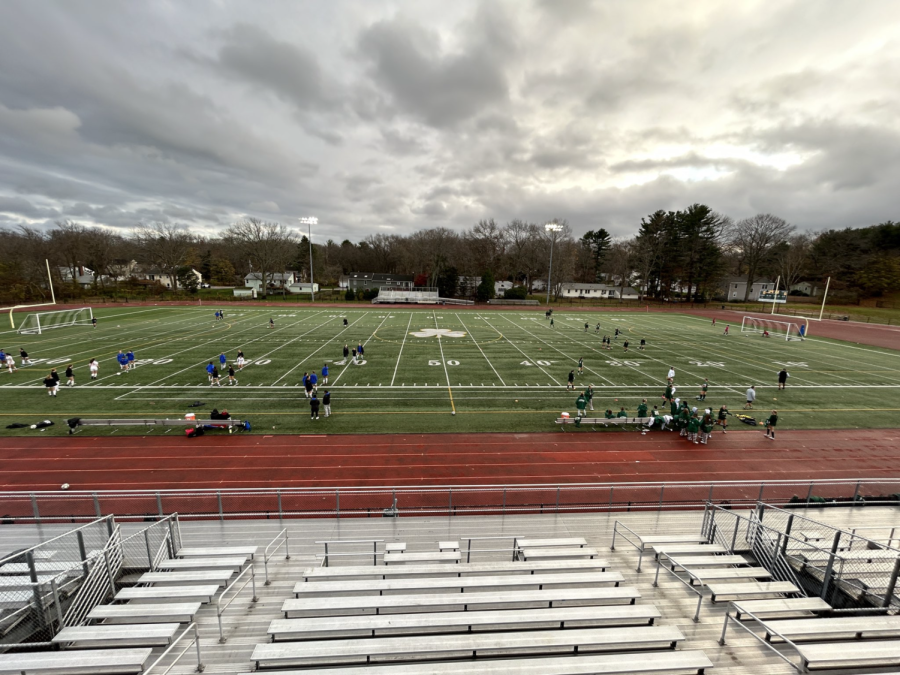 Bishop+Feehan+Women%E2%80%99s+Soccer+Team+warming+up+before+their+game+against+Natick+High+School.