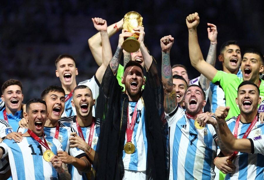 Lionel Messi (center, lifting the trophy) led Argentina to their third World Cup title and their first title since 1986. Messi scored twice and converted a penalty in Argentina’s thrilling victory over defending champions France in the final. 