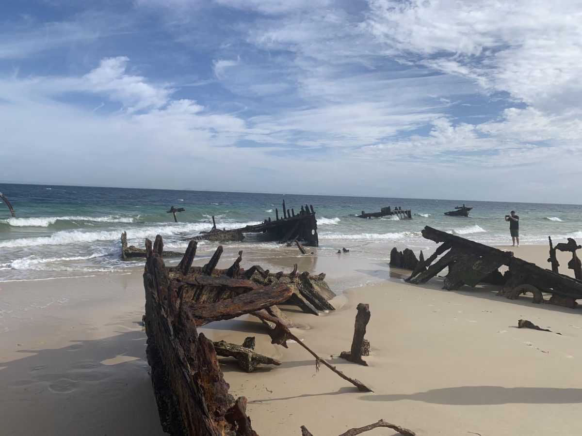 “The Wreaks” outside of Moreton Island, ships that were intentionally sunk to lessen the impact of the strong tides. 