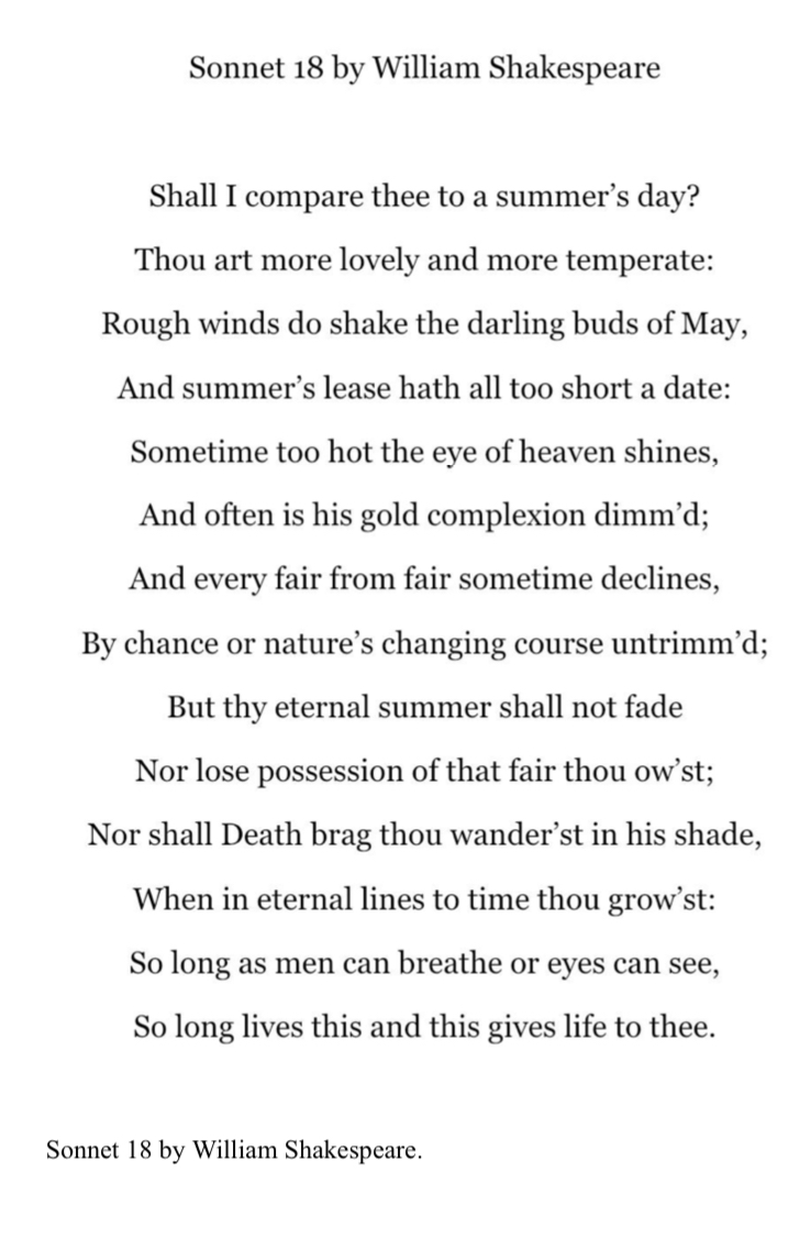 Poem of the Month: Sonnet 18 by William Shakespeare