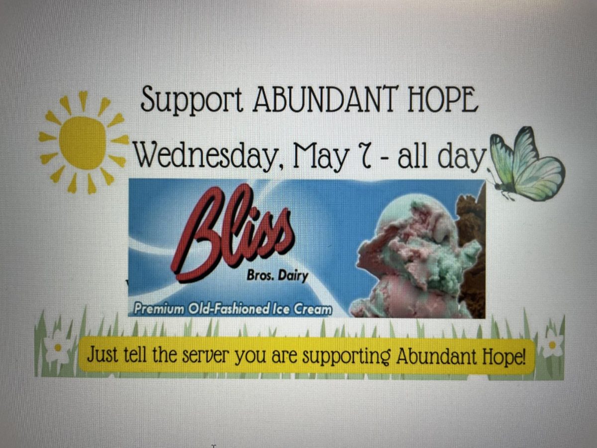 The Bishop Feehan Respect Life Ministry and Bliss Brothers Dairy are supporting the Abundant Hope Pregnancy Center. Go to Bliss on May 7th and tell your server that you are there to support this mission. Bliss will then donate 20% of your bill to Abundant Hope.