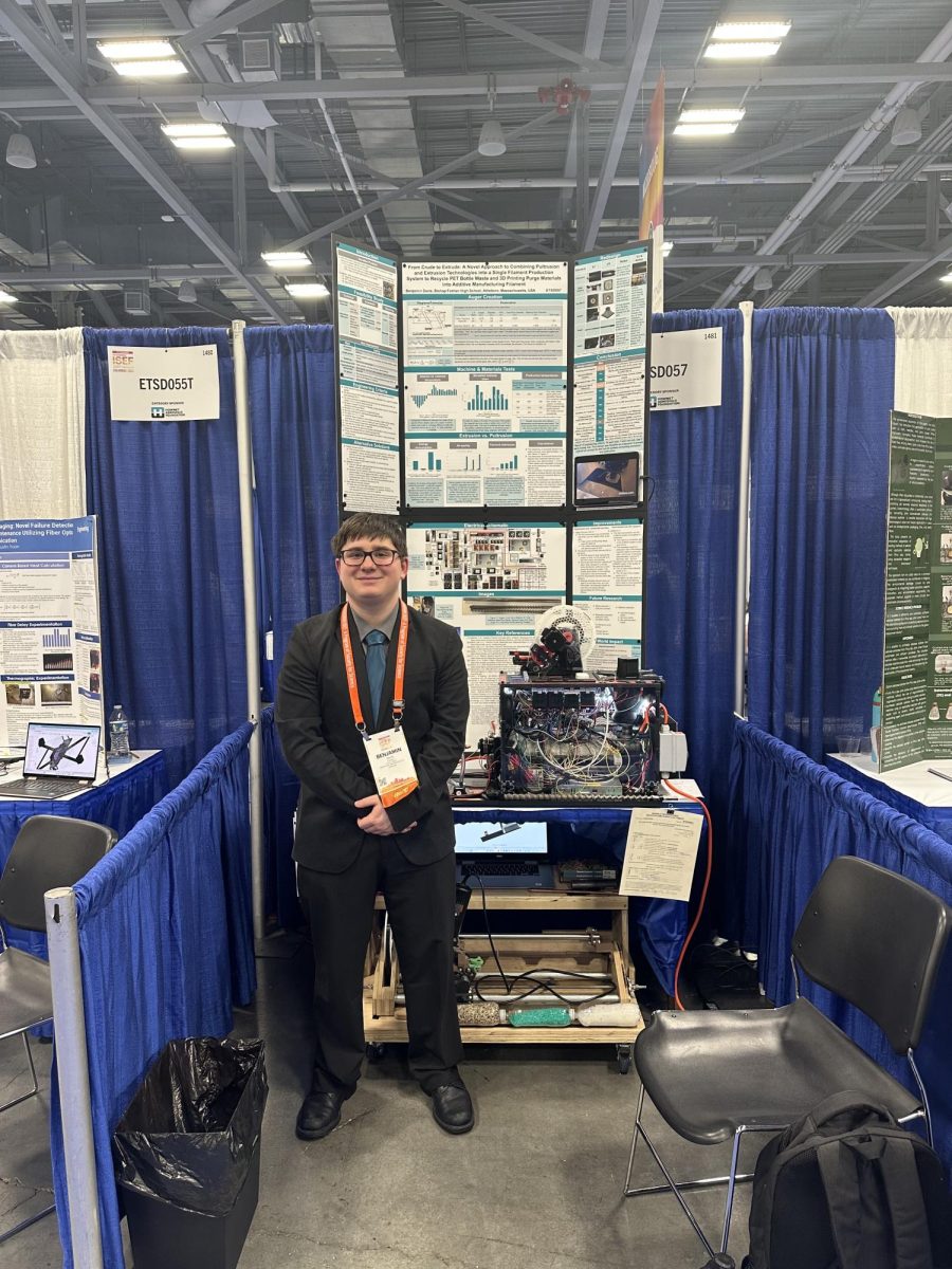 Ben at his project booth. 
